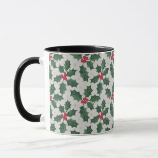 Taza elegante de dos tonos con patrón de bayas de