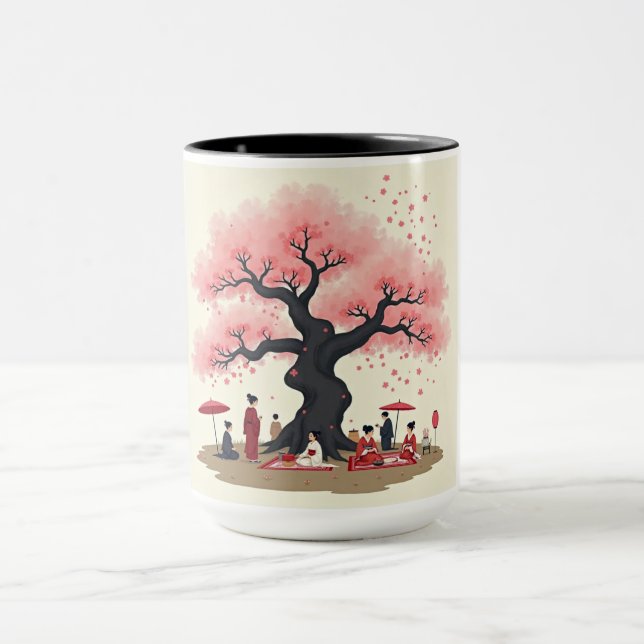 Taza elegante de flor de cerezo Hanami (Centro)
