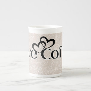 Taza elegante de porcelana de hueso 'Amor por el c