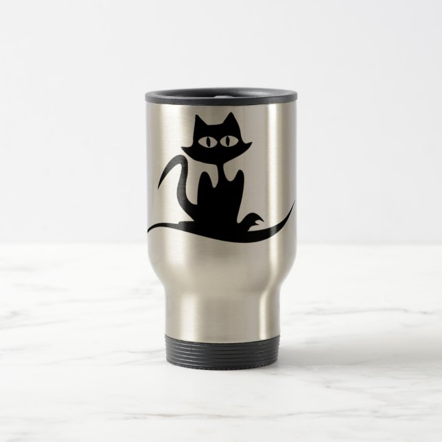 taza elegante del viaje del gato (Centro)