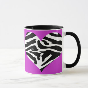 Taza elegante descarada del corazón de la púrpur