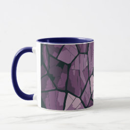 Taza Elegante Diseño de Vidrio Manchado Geométrico Púrp