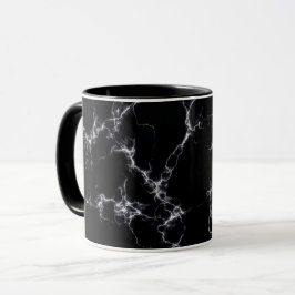 Taza Elegante estilo de mármol4 - Blanco y negro