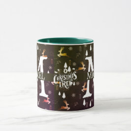 Taza Elegante fiesta de Navidades decorativos en Monogr