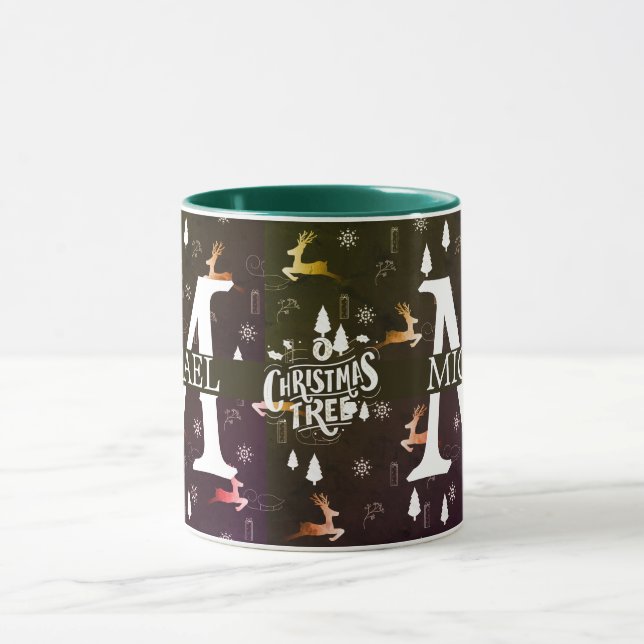 Taza Elegante fiesta de Navidades decorativos en Monogr (Centro)