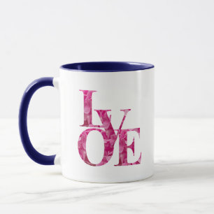 Taza Elegante Flor de Hortensia Rosa de Primavera AMOR