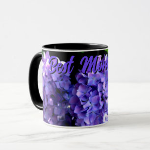 Taza Elegante flor púrpura profunda hidrangea Mejor Mam