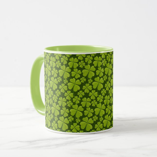 Taza Elegante Floral de trébol de cuatro hojas (Anverso izquierdo)
