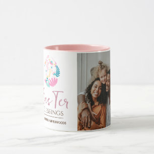 Taza Elegante foto de la familia Eggs de Pascua
