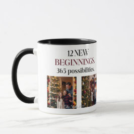 Taza Elegante foto personalizada del calendario 2025