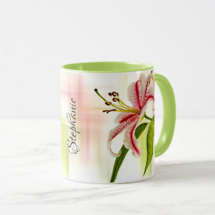 Taza Elegante fotografía floral de Star Lily (Stargazer