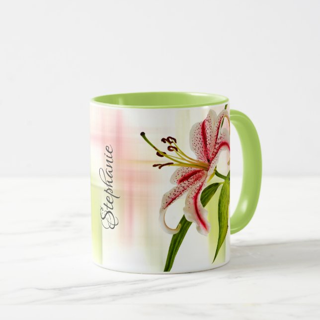 Taza Elegante fotografía floral de Star Lily (Stargazer (Anverso derecho)