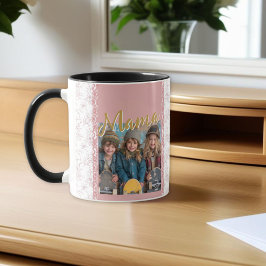 Taza Elegante  fotográfica versus Día de la Madre rosa
