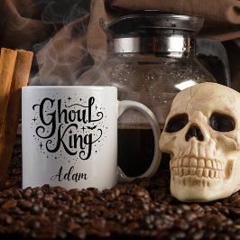 Taza Elegante "Ghoul King" Nombre caligrafía de Hallowe
