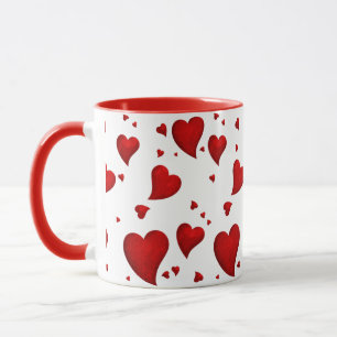 Taza Elegante Glam Elegante Trendy Red Heart valentine