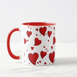 Taza Elegante Glam Elegante Trendy Red Heart valentine