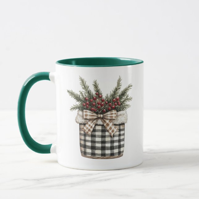 Taza Elegante granja Navideña personalizada (Izquierda)