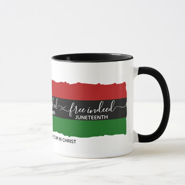 Taza Elegante GRATIS DE VERDAD Cristiano Juneteenth (Derecha)
