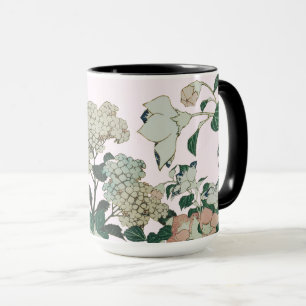 Taza Elegante Hidrangea y Bloom Botánico