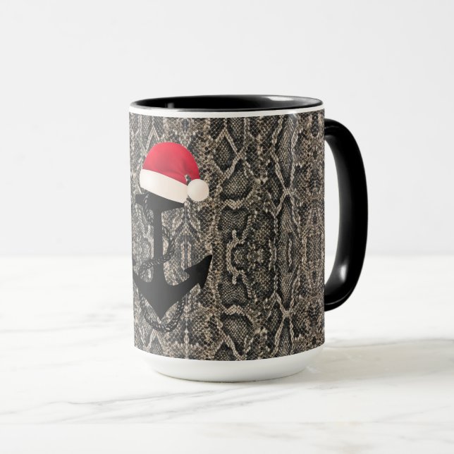 Taza elegante huella de serpiente festiva con ANCHOR | (Anverso derecho)