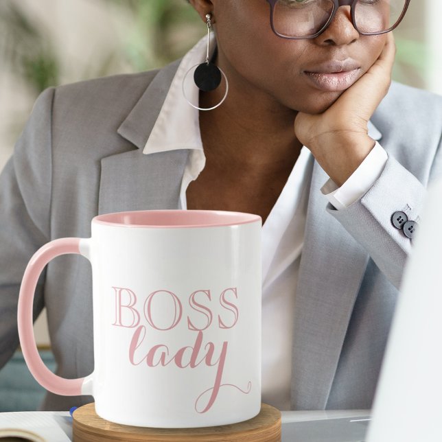 Taza Elegante Jefe Rosa Lady Regalo Corporativo (Elegant Pink Boss Lady Corporate Gift Mug)