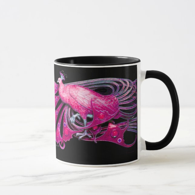 TAZA ELEGANTE JEWEL DE PINK FUCHSIA PEACOCK (Derecha)