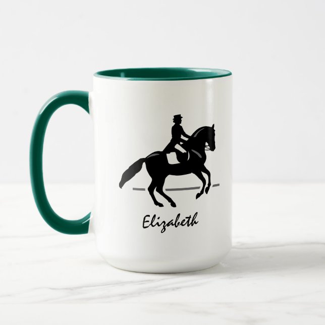 Taza Elegante jinete de vigas que interpreta una piruet (Izquierda)