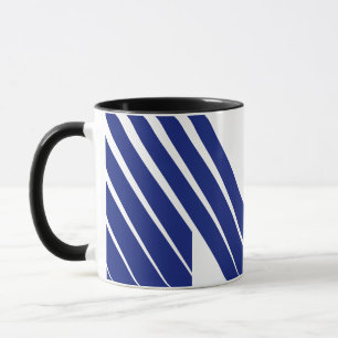 Taza Elegante Letra M de Línea Azul