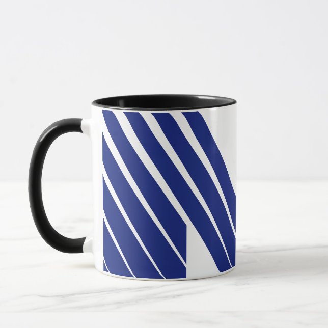 Taza Elegante Letra M de Línea Azul  (Izquierda)