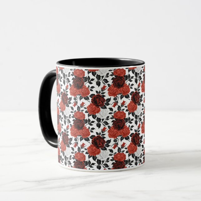 Taza Elegante Lindo Sofisticado Chic Romántico Floral (Anverso izquierdo)