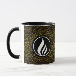 Taza Elegante logo personalizado puntos dorados negro