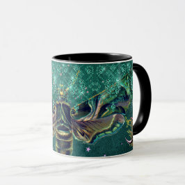 Taza Elegante luna de polilla luna noche esmeralda luce