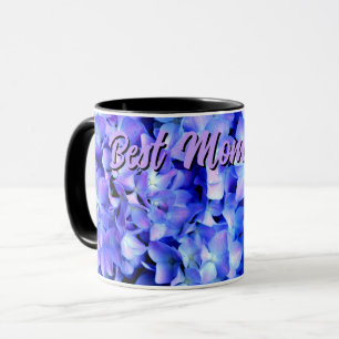 Taza Elegante magenta azul púrpura de color claro hidra