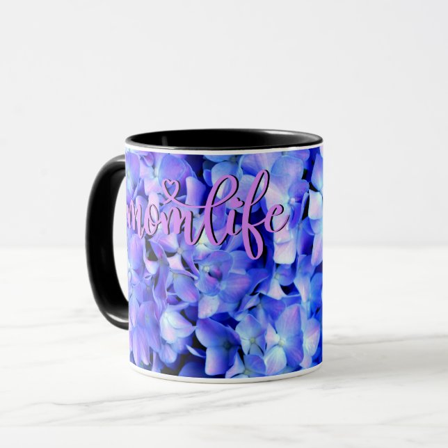 Taza Elegante magenta azul púrpura de color claro hidra (Anverso izquierdo)