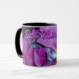 Taza Elegante magenta púrpura hidrangea floral