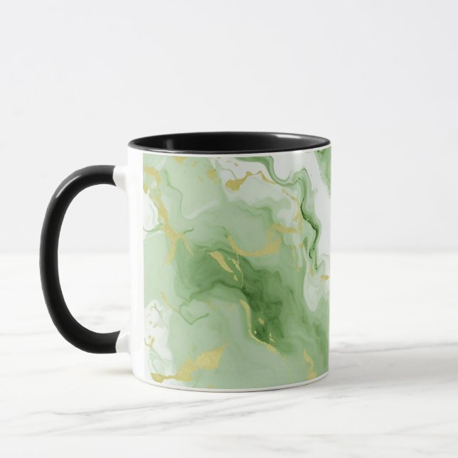 Taza Elegante Marble Verde Faux Gold Efecto 0 (Izquierda)