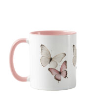 Taza Elegante Mariposa Rosa