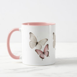 Taza Elegante Mariposa Rosa