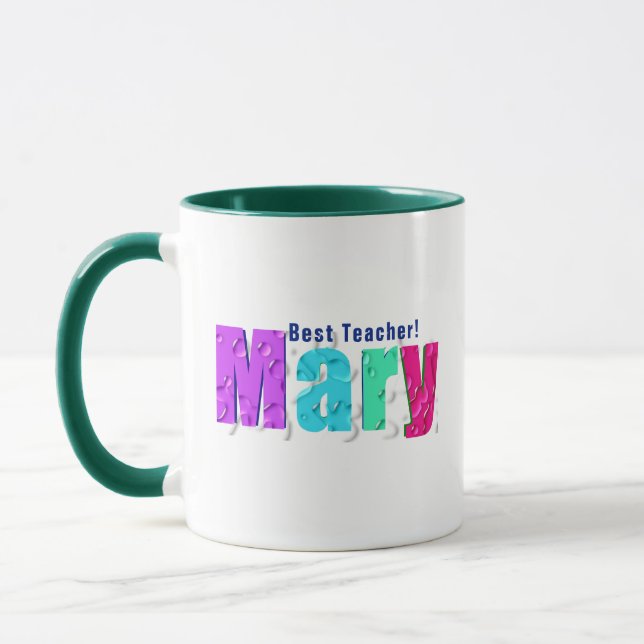 Taza Elegante "Mary" divertida y colorida sobre las got (Izquierda)