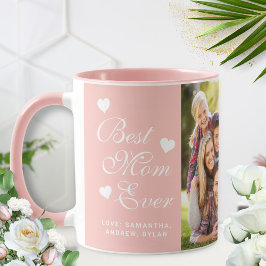 Taza Elegante mejor foto de mamá de la historia