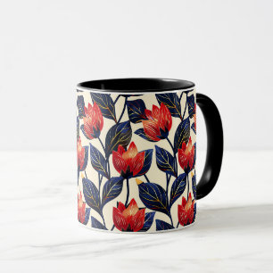 Taza Elegante Moda Cuta Sofisticada Elegante Floral