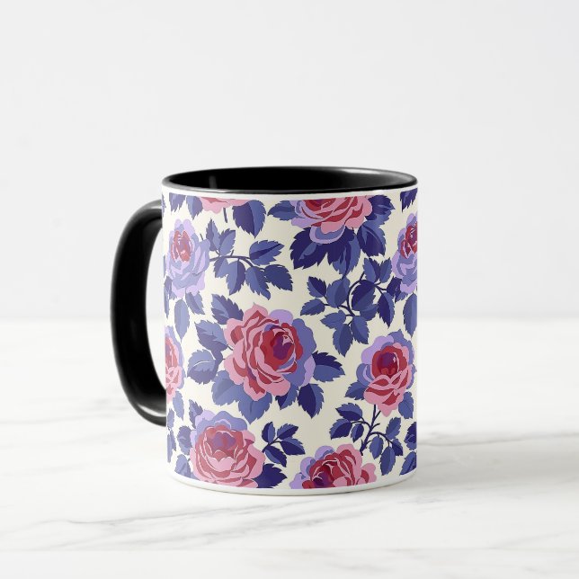 Taza Elegante Moda Cuta Sofisticada Floral Romántica (Anverso izquierdo)