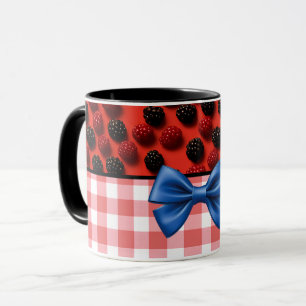 Taza Elegante Moda moderna a la moda en bayas negras a