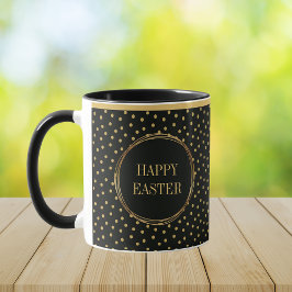 Taza Elegante Moda Oro Polka puntos Feliz Pascua