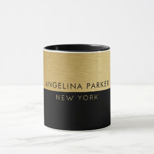 Taza Elegante Moda Sencilla Y Moderna Oro Y Negro