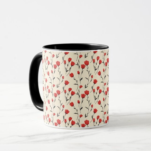Taza Elegante Moda sofisticada Cute Romántico Floral (Anverso izquierdo)