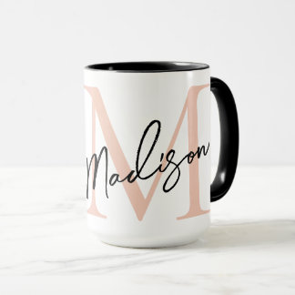 Taza Elegante Moderno Monograma Personalizado de Oro Ro