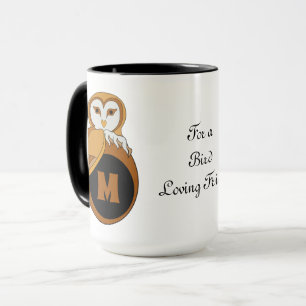 Taza Elegante Monograma de búho británico