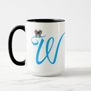 Taza Elegante Monograma púrpura letra W Café Mug