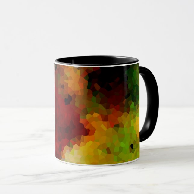Taza Elegante, mosaico, multicolor, abstracto (Anverso derecho)